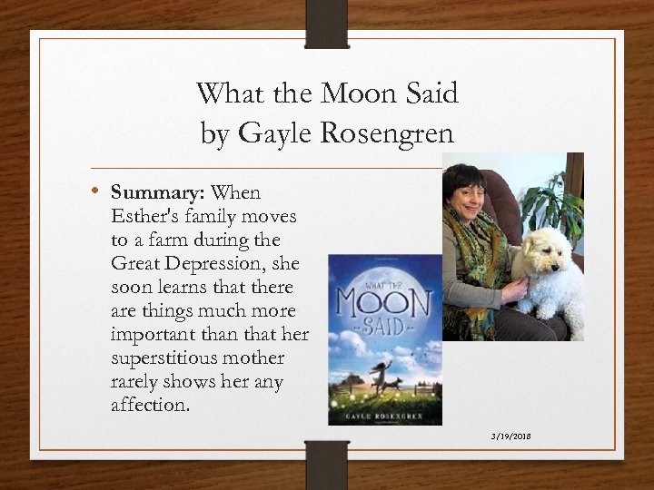 What the Moon Said by Gayle Rosengren • Summary: When Esther's family moves to