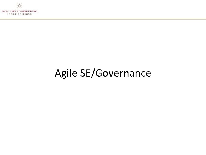 Agile SE/Governance 