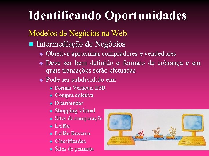 Identificando Oportunidades Modelos de Negócios na Web n Intermediação de Negócios u u u