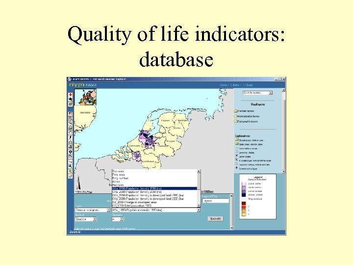 Quality of life indicators: database 
