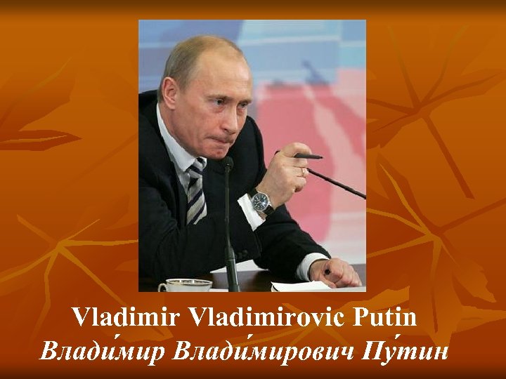 Vladimirovic Putin Влади мирович Пу тин 