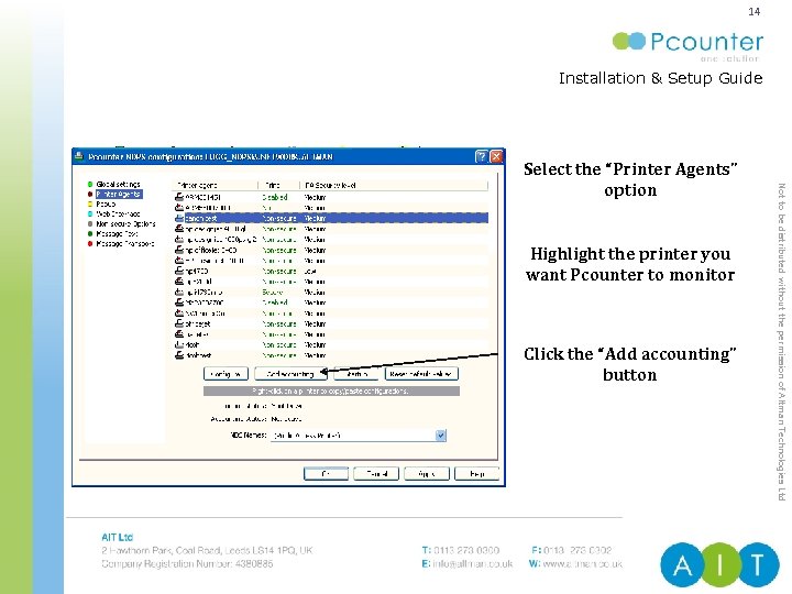 14 Installation & Setup Guide ENTERPRISE PRINT & COPY MANAGEMENT Highlight the printer you
