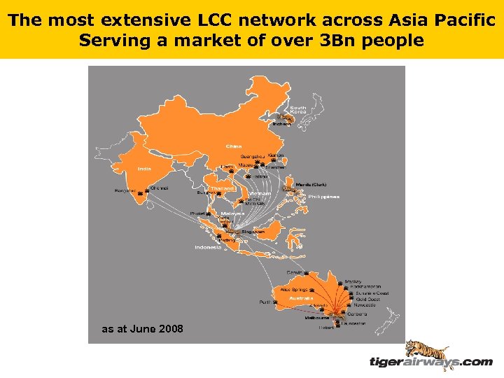The most extensive LCC network across Asia Pacific Serving a market of over 3