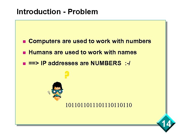 Introduction - Problem n Computers are used to work with numbers n Humans are
