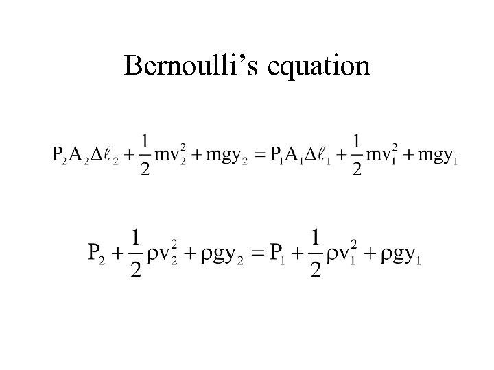Bernoulli’s equation 