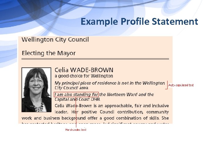 Example Profile Statement 
