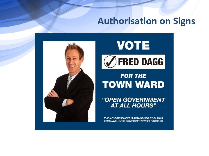 Authorisation on Signs 