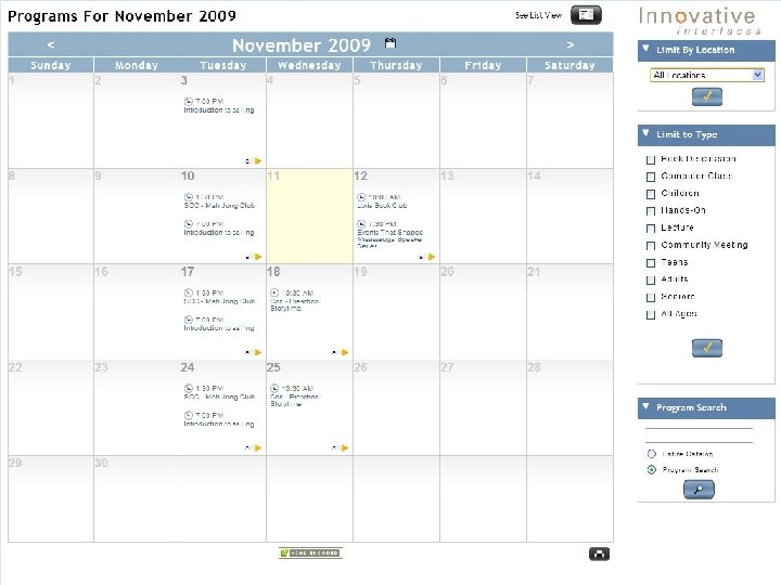 l i b r a r y c a l e n 