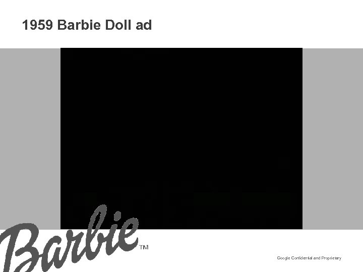 1959 Barbie Doll ad Google Confidential and Proprietary 