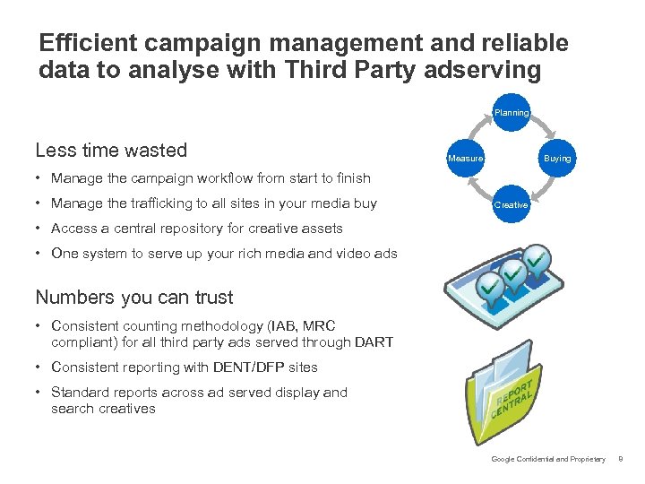 Efficient campaign management and reliable data to analyse with Third Party adserving Planning Less