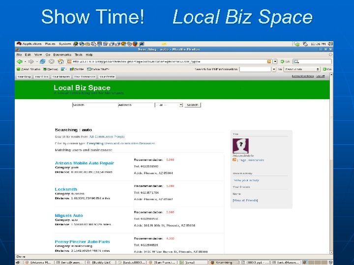 Show Time! Local Biz Space 