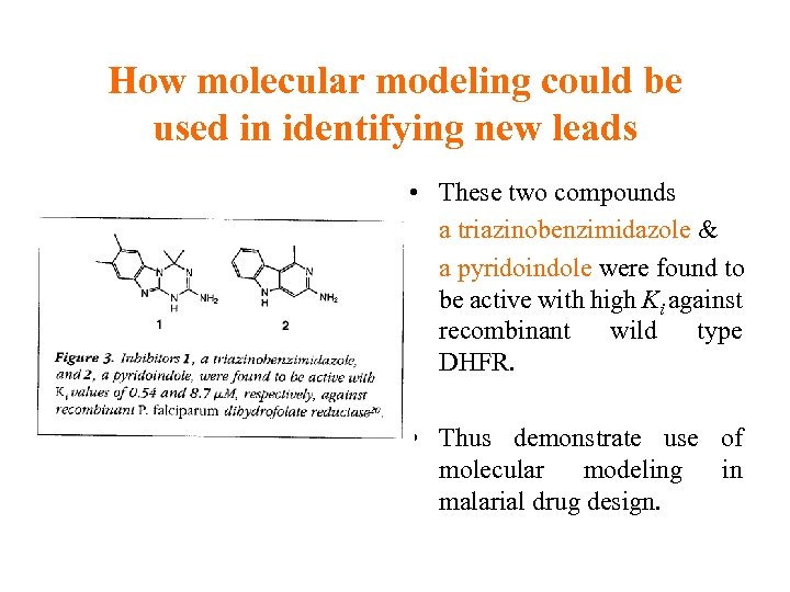 How molecular modeling could be used in identifying new leads • These two compounds
