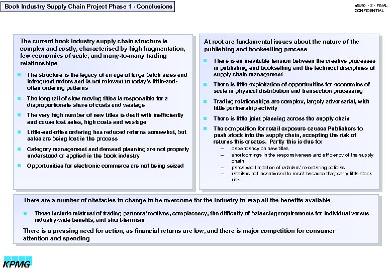 Book Industry Supply Chain Project Phase 1 - Conclusions The current book industry supply