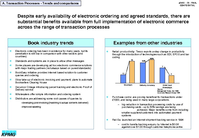 A. Transaction Processes - Trends and comparisons a 5490 - 39 - FINAL CONFIDENTIAL