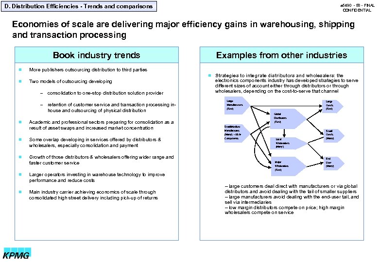 D. Distribution Efficiencies - Trends and comparisons a 5490 - 58 - FINAL CONFIDENTIAL