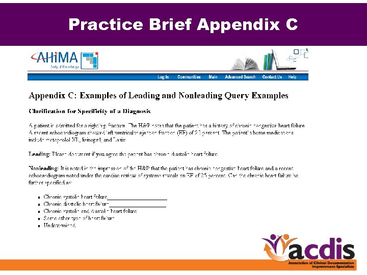 Practice Brief Appendix C 