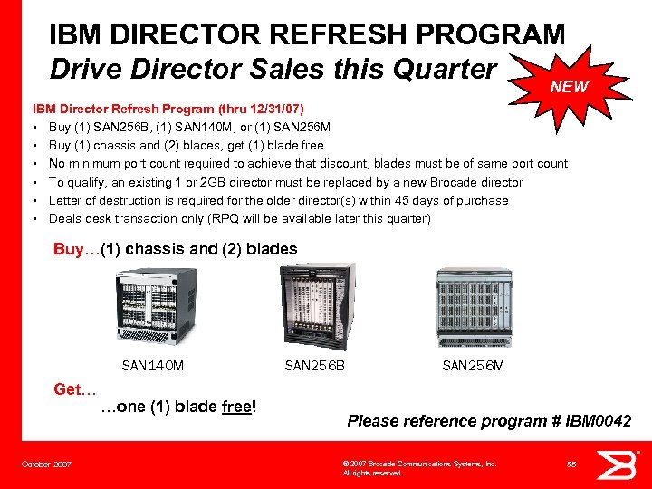 IBM DIRECTOR REFRESH PROGRAM Drive Director Sales this Quarter NEW IBM Director Refresh Program