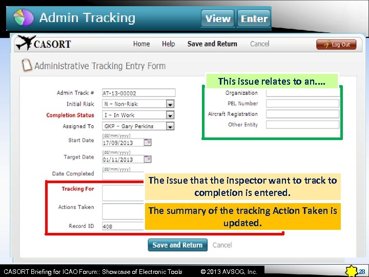 This database is designed to capture and track findings that are not Safety Concerns.