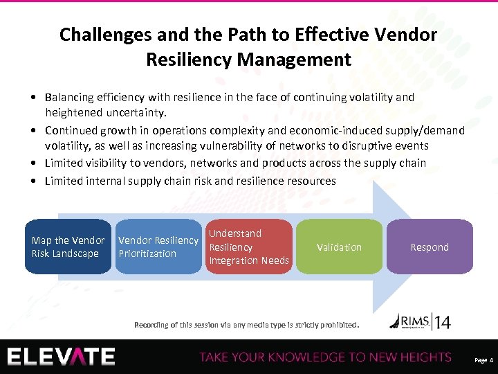 Challenges and the Path to Effective Vendor Resiliency Management • Balancing efficiency with resilience