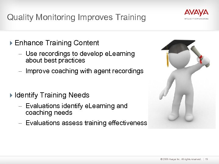 Quality Monitoring Improves Training Enhance Training Content – Use recordings to develop e. Learning