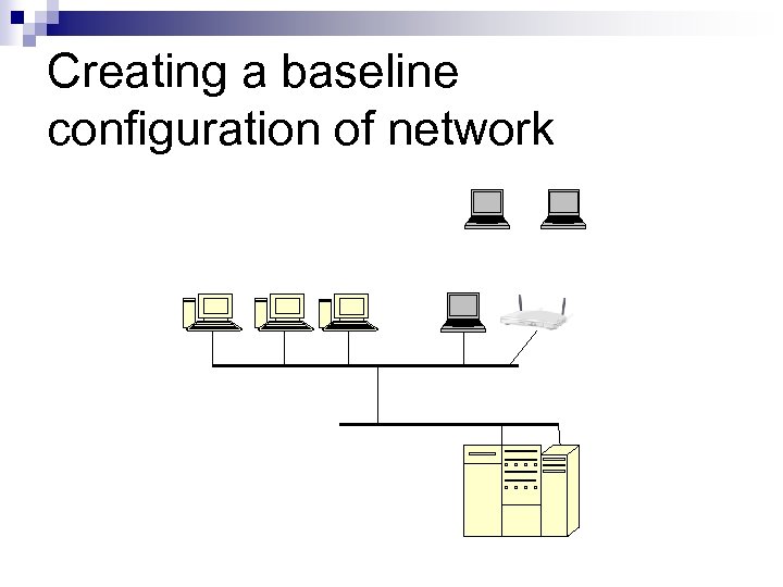 Creating a baseline configuration of network 