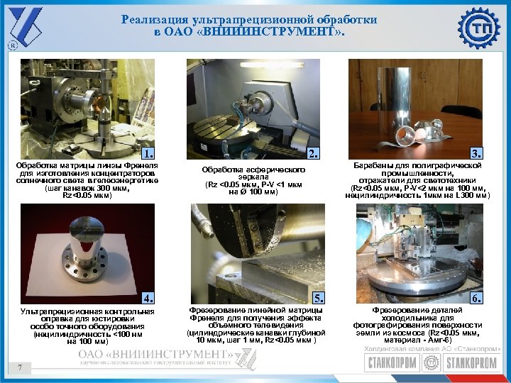 Реализация ультрапрецизионной обработки в ОАО «ВНИИИНСТРУМЕНТ» . 1. Обработка матрицы линзы Френеля для изготовления