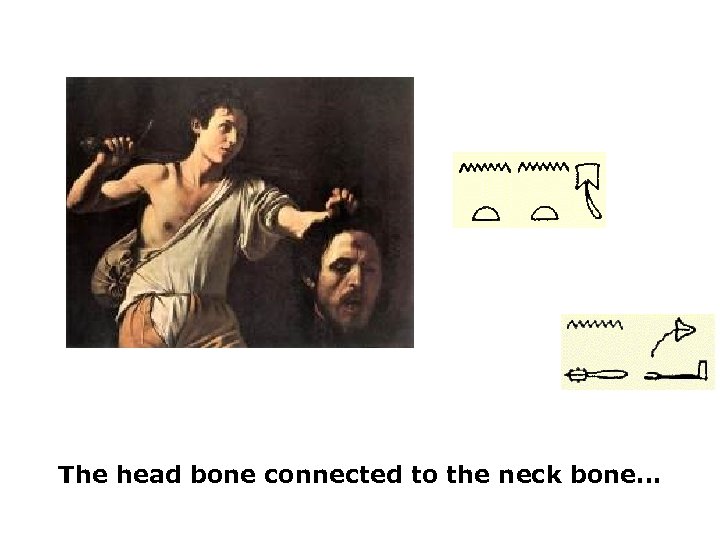 The head bone connected to the neck bone… 