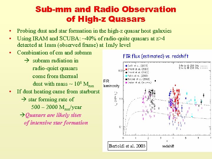 Sub-mm and Radio Observation of High-z Quasars • Probing dust and star formation in