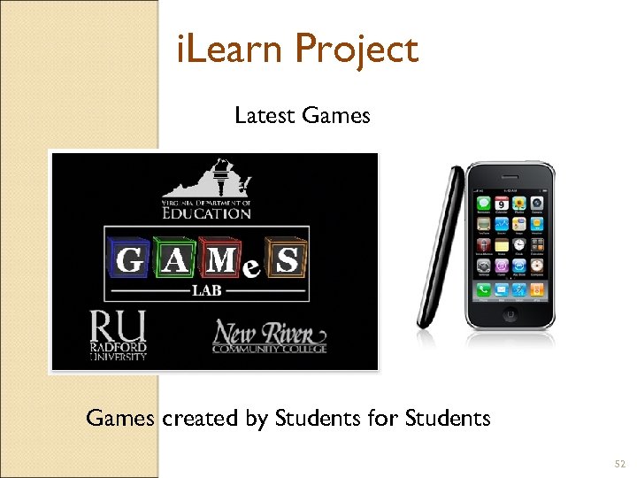 i. Learn Project Latest Games created by Students for Students 52 