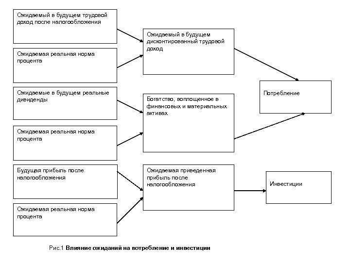 Ожидаемый в будущем трудовой доход после налогообложения Ожидаемая реальная норма процента Ожидаемые в будущем