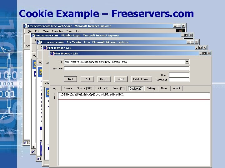 Cookie Example – Freeservers. com • Copyright © 2002 i. DEFENSE Inc. 