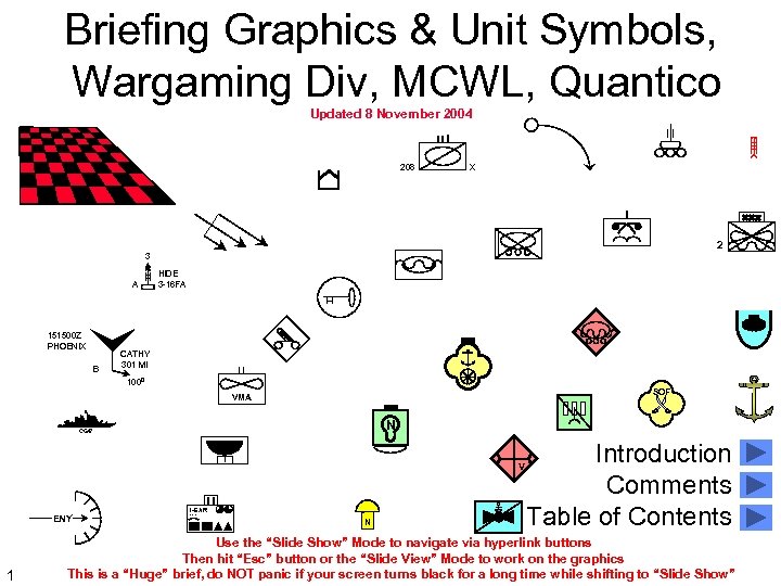 Briefing Graphics & Unit Symbols, Wargaming Div, MCWL, Quantico Updated 8 November 2004 208