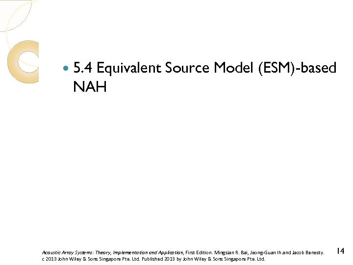  5. 4 Equivalent Source Model (ESM)-based NAH Acoustic Array Systems: Theory, Implementation and