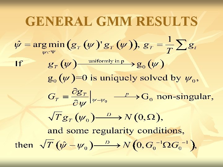 GENERAL GMM RESULTS 