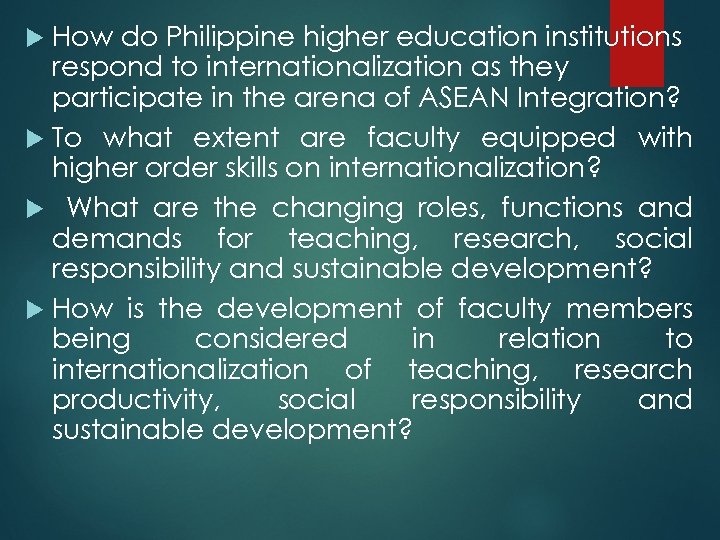 How do Philippine higher education institutions respond to internationalization as they participate in the