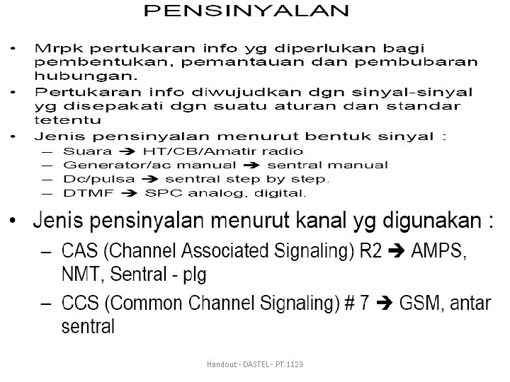 Handout - DASTEL - PT. 1123 