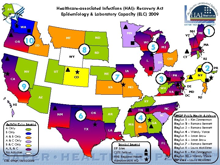 Healthcare-associated Infections (HAI): Recovery Act Epidemiology & Laboratory Capacity (ELC) 2009 AK WA WA