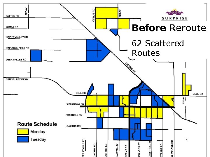 Before Reroute 62 Scattered Routes 