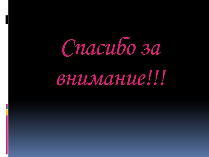 Спасибо за внимание!!! 