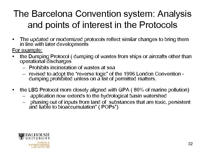 The Barcelona Convention system: Analysis and points of interest in the Protocols • The