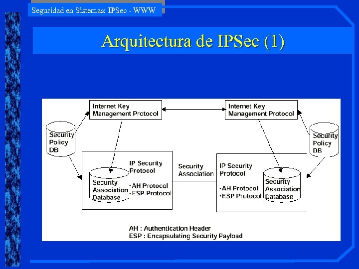 Seguridad en Sistemas: IPSec - WWW Arquitectura de IPSec (1) 