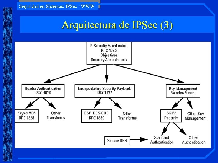 Seguridad en Sistemas: IPSec - WWW Arquitectura de IPSec (3) 