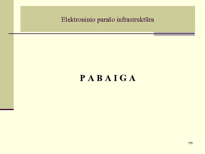 Elektroninio parašo infrastruktūra PABAIGA 175 