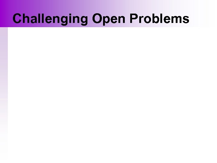 Challenging Open Problems 