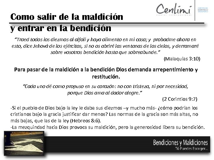 Como salir de la maldición y entrar en la bendición “Traed todos los diezmos