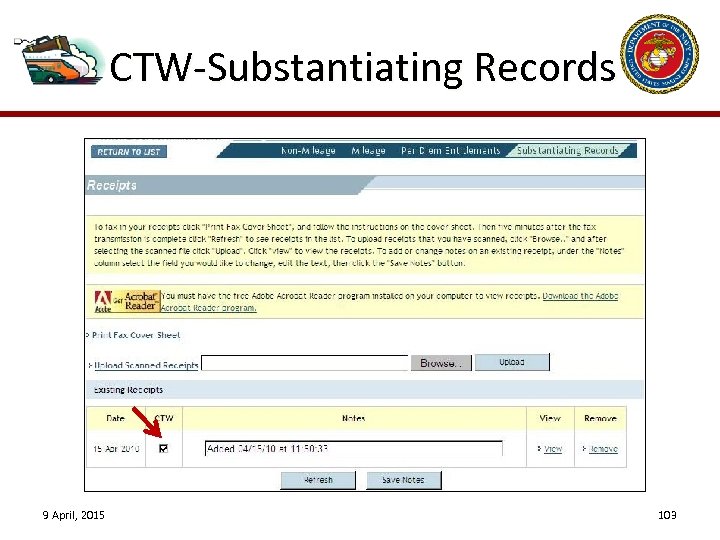 CTW-Substantiating Records 9 April, 2015 103 