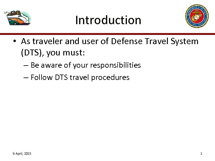 Dts Traveler United States Marine Corps Defense Travel
