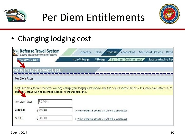 defense travel and per diem