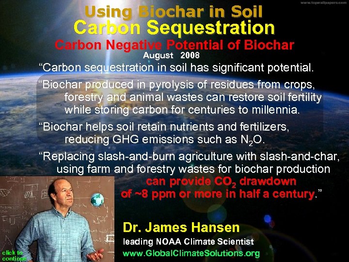 Using Biochar in Soil Carbon Sequestration Carbon Negative Potential of Biochar August 2008 “Carbon
