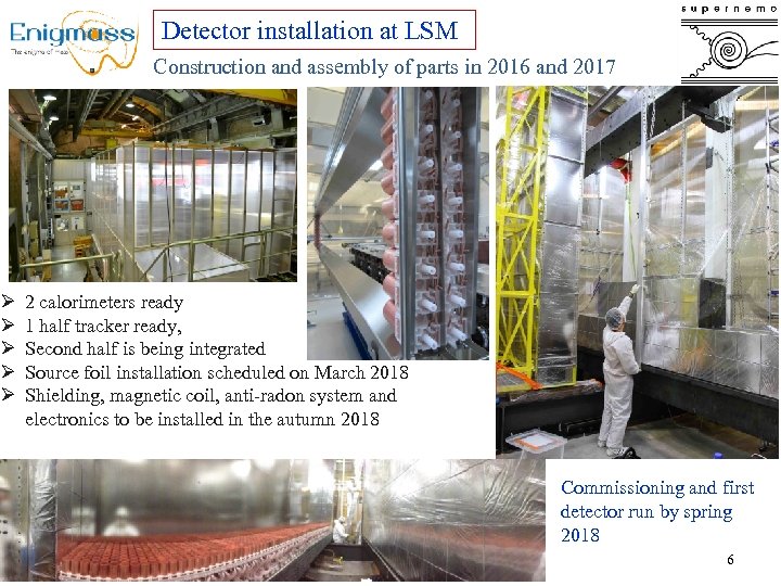 Detector installation at LSM Construction and assembly of parts in 2016 and 2017 Ø